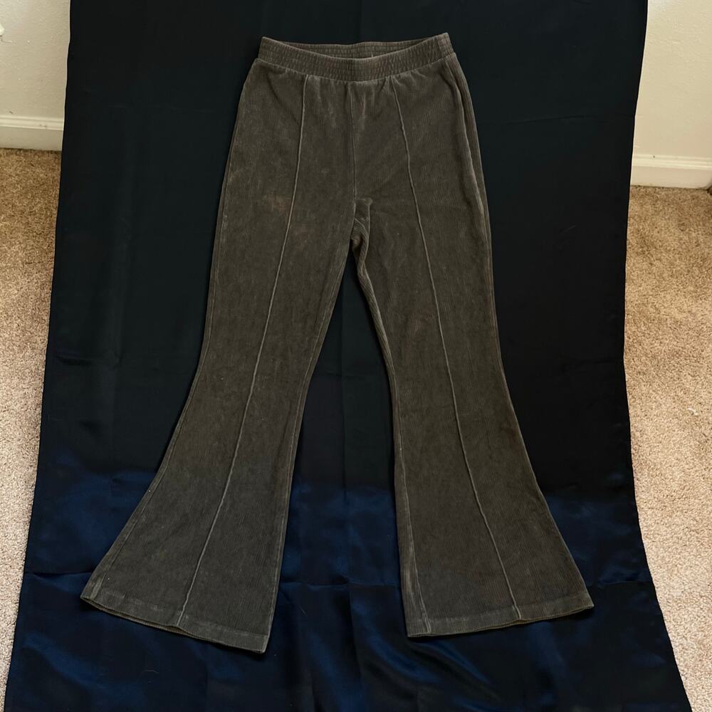 Aerie Wide Leg Pants in Dark Gray